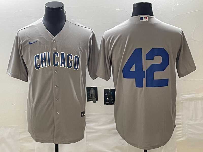 Men%27s Chicago Cubs #42 Bruce Sutter Gray Stitched Cool Base Nike Jersey->chicago white sox->MLB Jersey